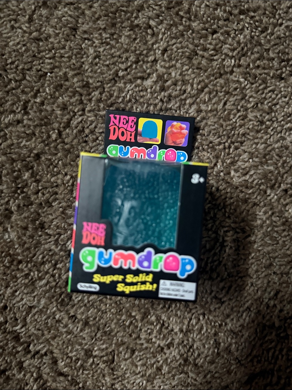 Needoh Gumdrop Super Solid Squish! Teal Stress Toy